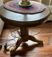 Pair of 22" Oak Round End Tables