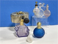 7 Vintage Perfume Bottles & Silver/Gold Tone