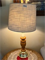 Pair of Wood End Table Lamps, 29"