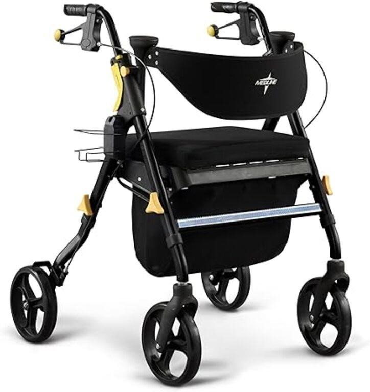 Medline MDS86845BLKM Empower Rollator, Black, 17lb