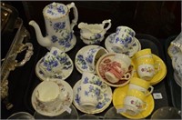 Tray of asstd English demi-tasse cups & saucers