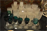 Tray of assorted glass stemware