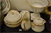 Tray of French Empire style porcelain