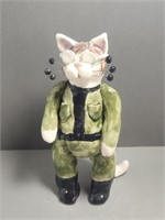 Rare Amy Lacombe WhimsiClay Military Cat/ Pilot