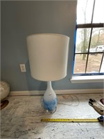 Pretty blue and white glass lamp