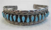 NA SS & Turquoise Bracelet - Hallmarked
