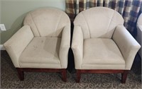 Pair of Cream Colored Fabric Chairs