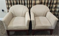 Pair of Cream Colored Fabric Chairs