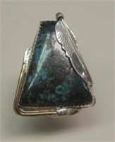 Sterling Silver & Landers Bi-Color Turquoise Ring