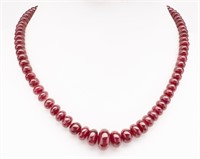 Red Garnet Bead Necklace