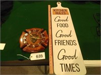 Kitchen Rules Wall Hanging, Clock