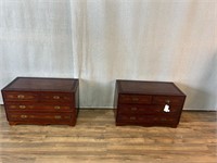 Pair Rosewood Anglo Indian Marquetry Inlay Chests