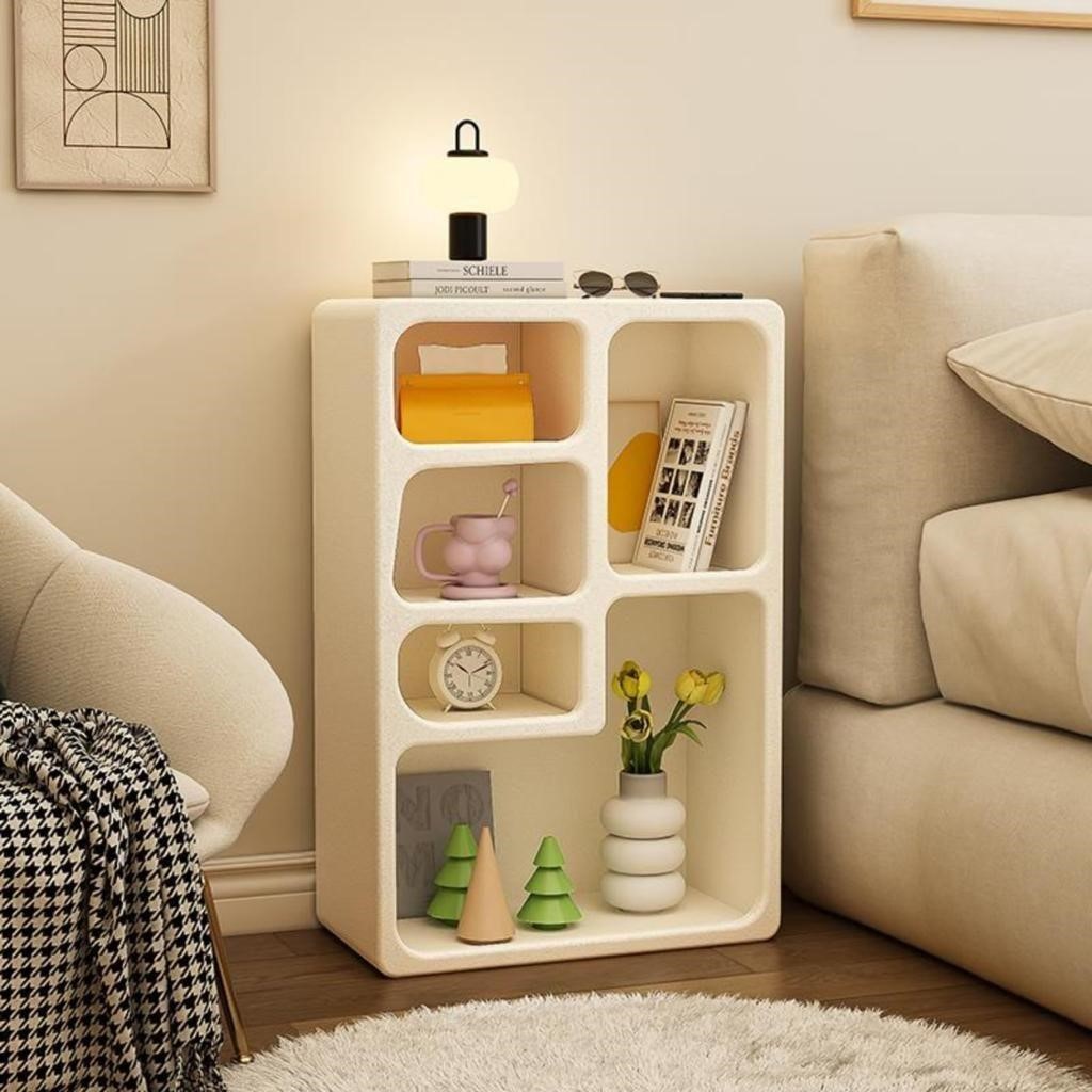 White Nightstand with Storage  Bedside Table