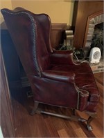 Burgandy leather chair