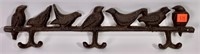 Iron bird coat rack, 16" long, 3.5" tall