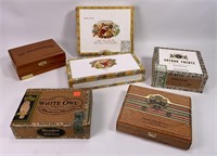 Cigar boxes: White Owl, Double Corona, Ashton,