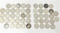 (23) 1917-1945 Mercury Dimes & (22) 1946-1948