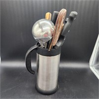 Knives & Ladle in Stainless Mug
