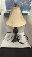 Dark Colored Metal & Glass Table Lamp
