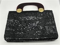 1960's Black Sequin & Lucite Handle Bag