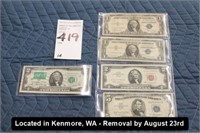 LOT, ASSORTED US CURRENCY TO INCLUDE: (1) 1953-A
