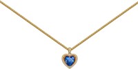 18k Gold-pl. Heart 3.00ct Sapphire Necklace