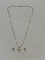 5.48g 14k Gold 20” Necklace w Earrings