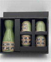 NOS oriental pottery saki set