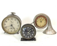(3) Alarm Clocks, Bentley, Brenner, Baby Ben