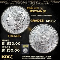 ***Auction Highlight*** 1890-cc Morgan Dollar $1 G