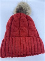 New Thick Red Lined Toboggan