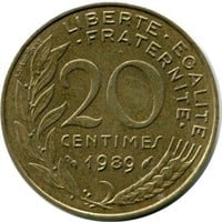 France 20 centimes, 1989