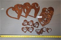 Lot of Heart Cut Outs 18 Total Metal