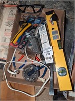 Levels, sockets, clamp, plier, pipe cutter, etc