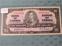 1937 CANADA TEN DOLLAR BILL