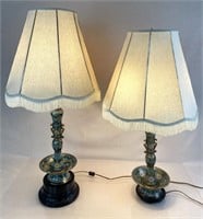 Asian Cloisonne Electric Lamps
