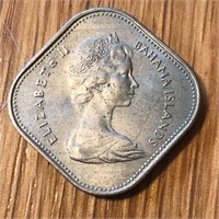 1966 Bahamas 15 Cents Coin