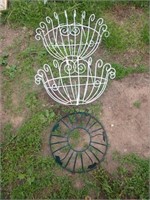 (3) Metal Flower Baskets