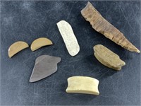 Small collection of bone, ivory and slate artifact