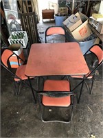 Retro Card Table + 4 x Chairs