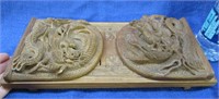 asian hand carved wooden folding book holder