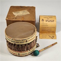 VINTAGE STRAIGHT ARROW WAR DRUM W/ BOX