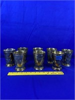 8pc Silver Plate Mint Juliep cups