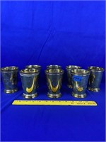 8pc Silver Plate Mint Juliep cups