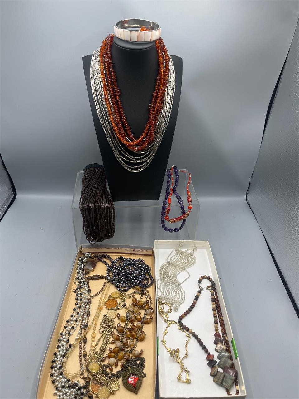 Vintage and modern necklaces