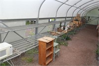 (10) two tier greenhouse benches, stanchion