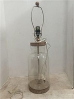 Vintage Clear Glass Fillable Jar Table Lamp