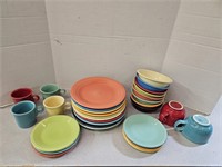 Large Lot of Fiesta Ware Dishes ^ HL Soup Mugs