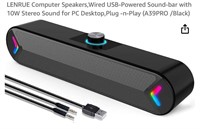 LENRUE Computer Speakers, Wired USB-Powered Soun