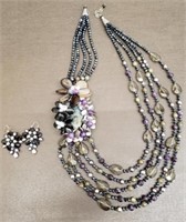 Massive Multi Stranded Necklace w/ Various Semi
